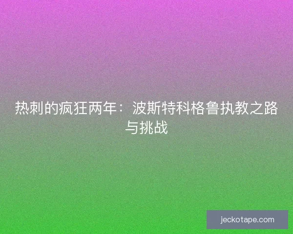 热刺的疯狂两年：波斯特科格鲁执教之路与挑战