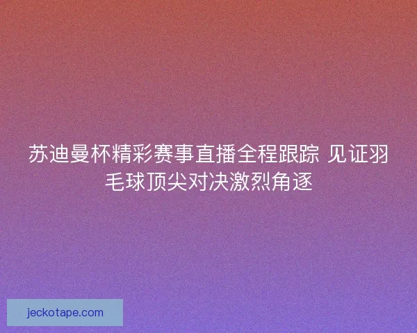 苏迪曼杯精彩赛事直播全程跟踪 见证羽毛球顶尖对决激烈角逐