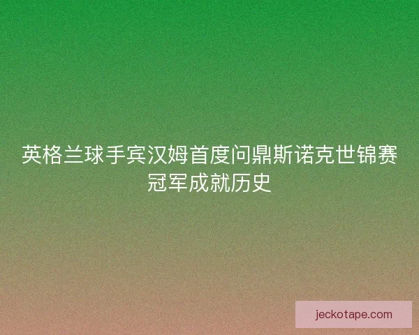 英格兰球手宾汉姆首度问鼎斯诺克世锦赛冠军成就历史 英格兰球手宾汉姆首度问鼎斯诺克世锦赛冠军成就历史